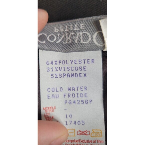 Vintage Conrad C Petite Black Knee Length Skirt size 10P - Picture 3 of 7